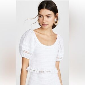 LoveShackFancy Molly Top in White
